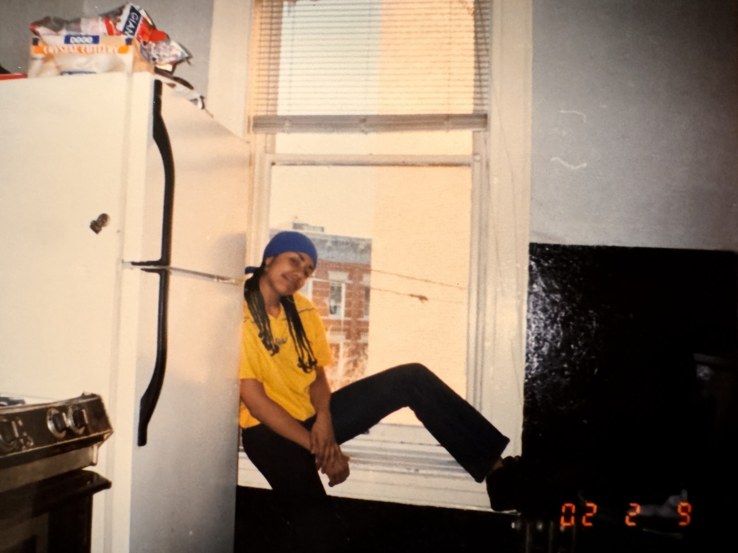 Sharilyn Chavez as a teenager in Brooklyn, the girl who started braiding hair on a stoop on Putnam Avenue at 14.